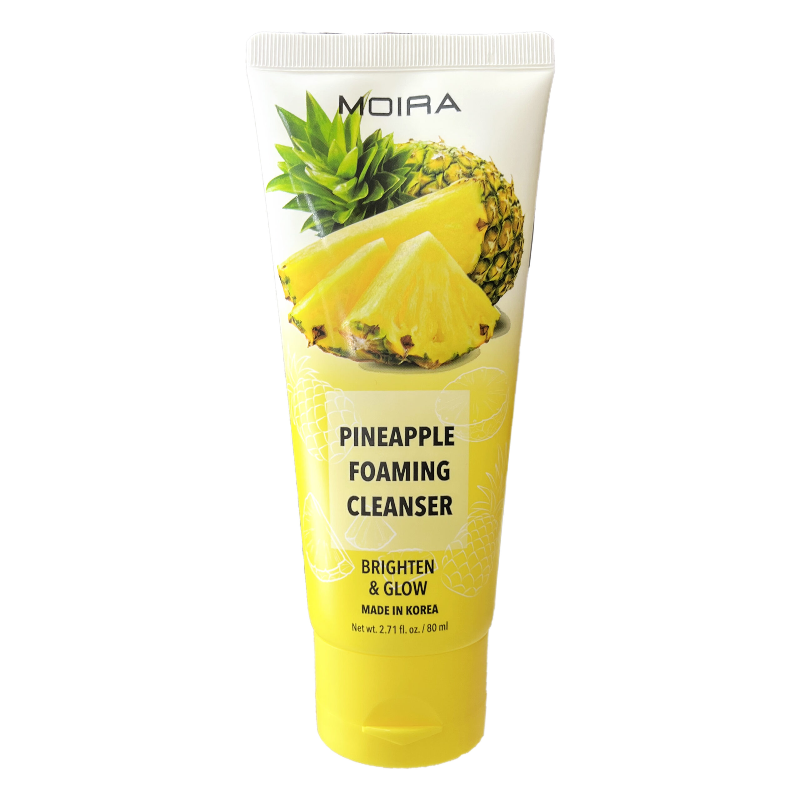 MOIRA Pineapple Foaming Cleanser es una fórmula suave adecuada para todo tipo de piel. Con una infusión de extracto de piña, este limpiador ayuda a crear un brillo saludable e ilumina la tez.